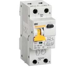 Выключатель автоматический дифференциального тока 2п (1P+N) C 63А 100мА тип A 6кА АВДТ-32 ИЭК